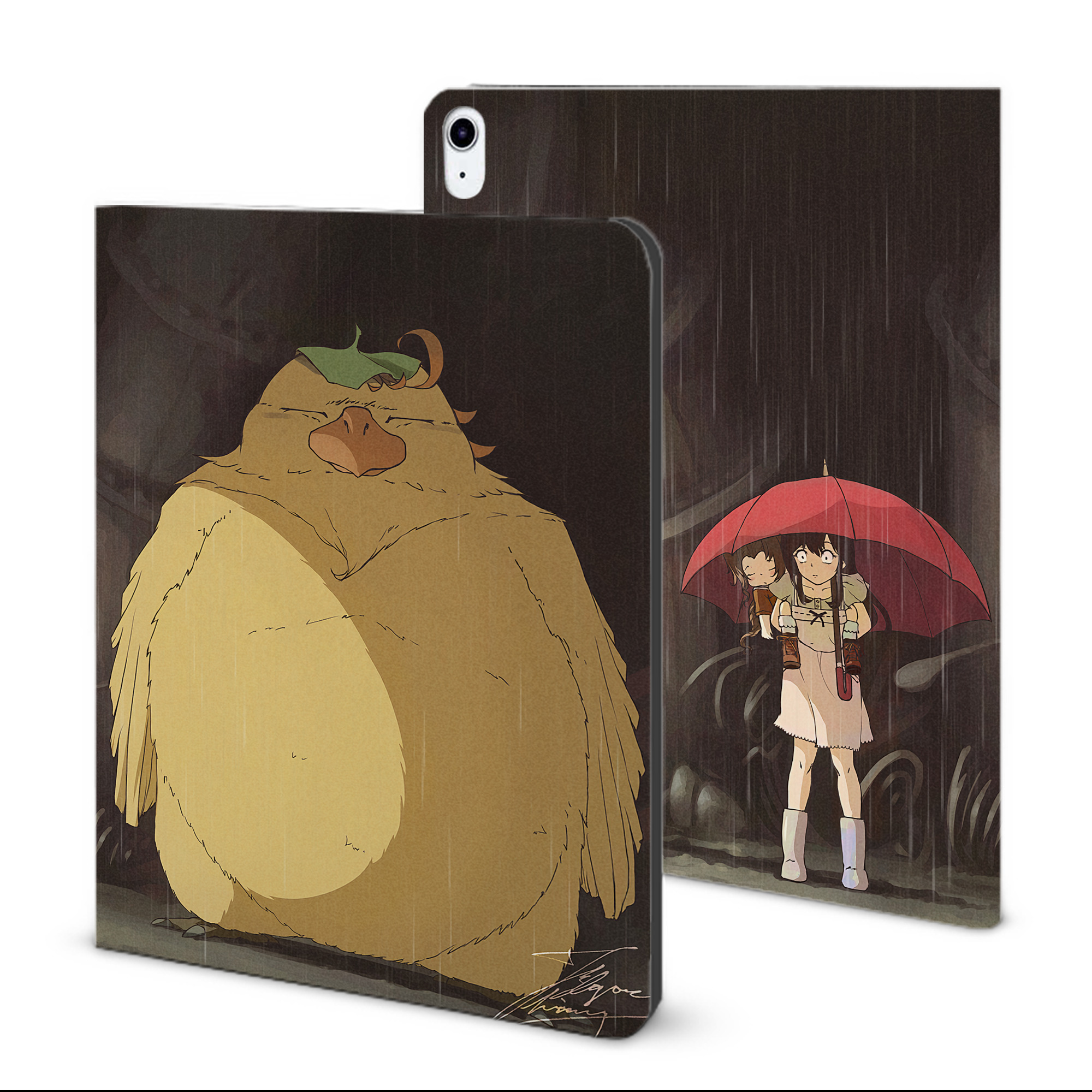 （画像用） となりのトトロ 草壁メイ 草壁サツキ My Neighbor Totoro Satsuki Kusakabe Mei Kusakabe IPad ケース ブック型 PUレザー TPU 耐衝撃 軽量 薄型 ペン収納なし 全面保護 IPad 各モデル対応